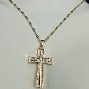 New Elegant Gold Cross Pendant Necklace